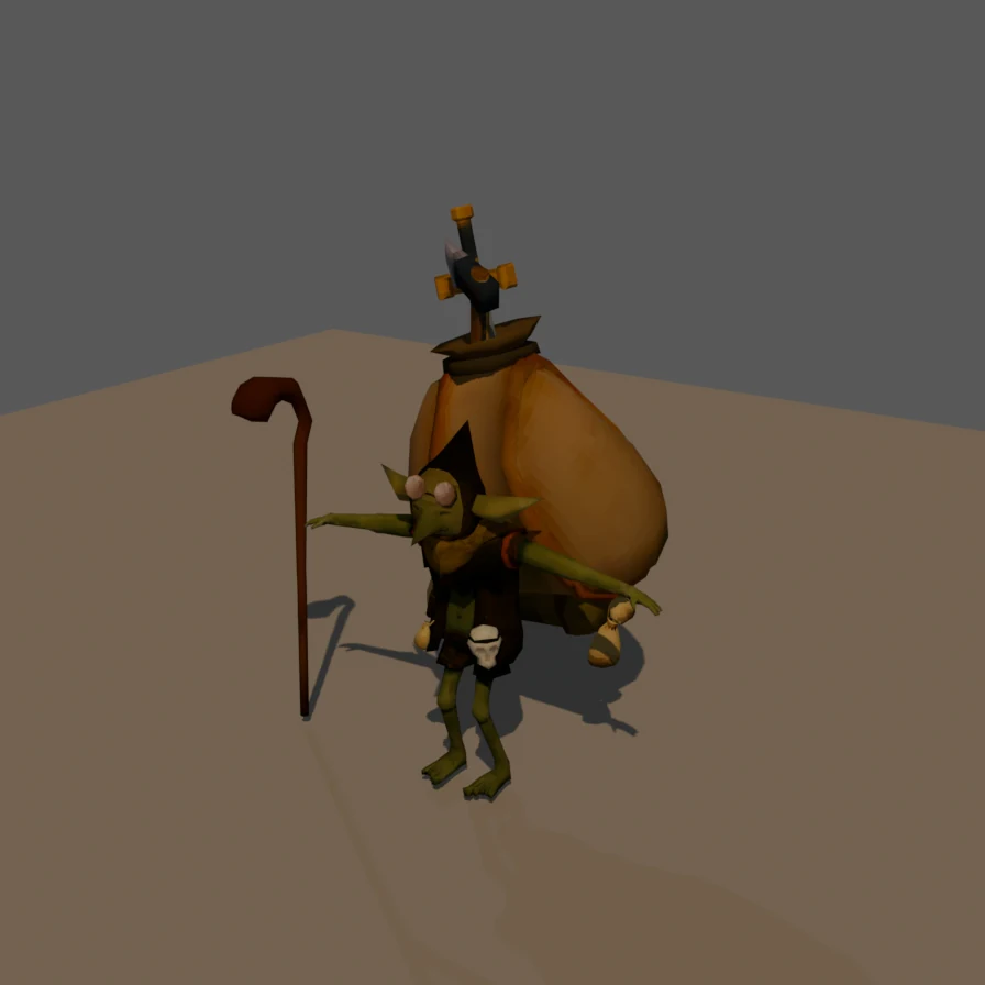 Goblin with its embedded painted base-color atlas