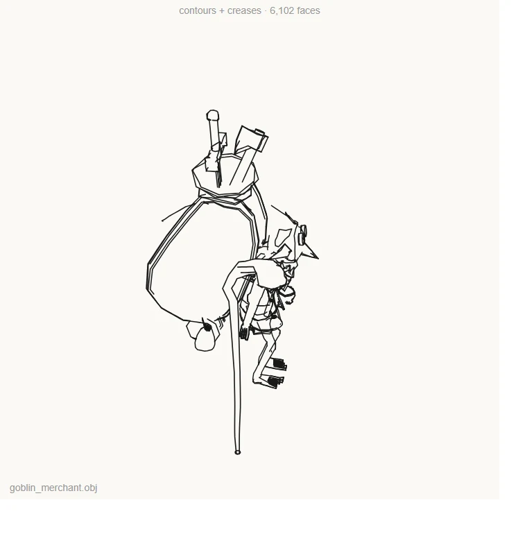 Goblin geometry contours and creases