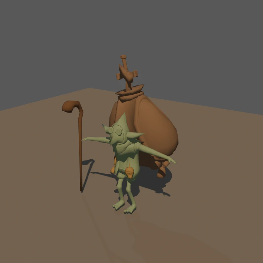 Goblin with the source texture replaced by four proxy colors