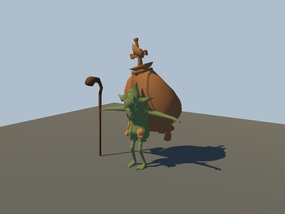 Goblin rendered through standard Godot rendering