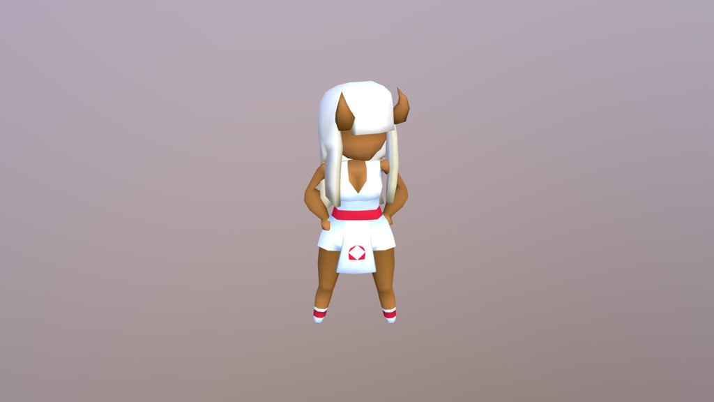 Horn Girl model on Sketchfab, a low-poly character colored through gradient-palette UV choices