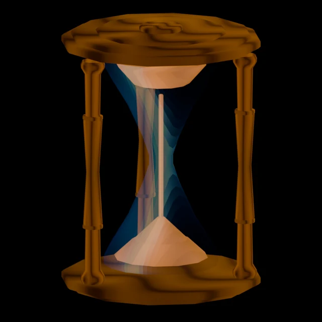 Our Blender channel-equivalent reconstruction of the low-poly hourglass